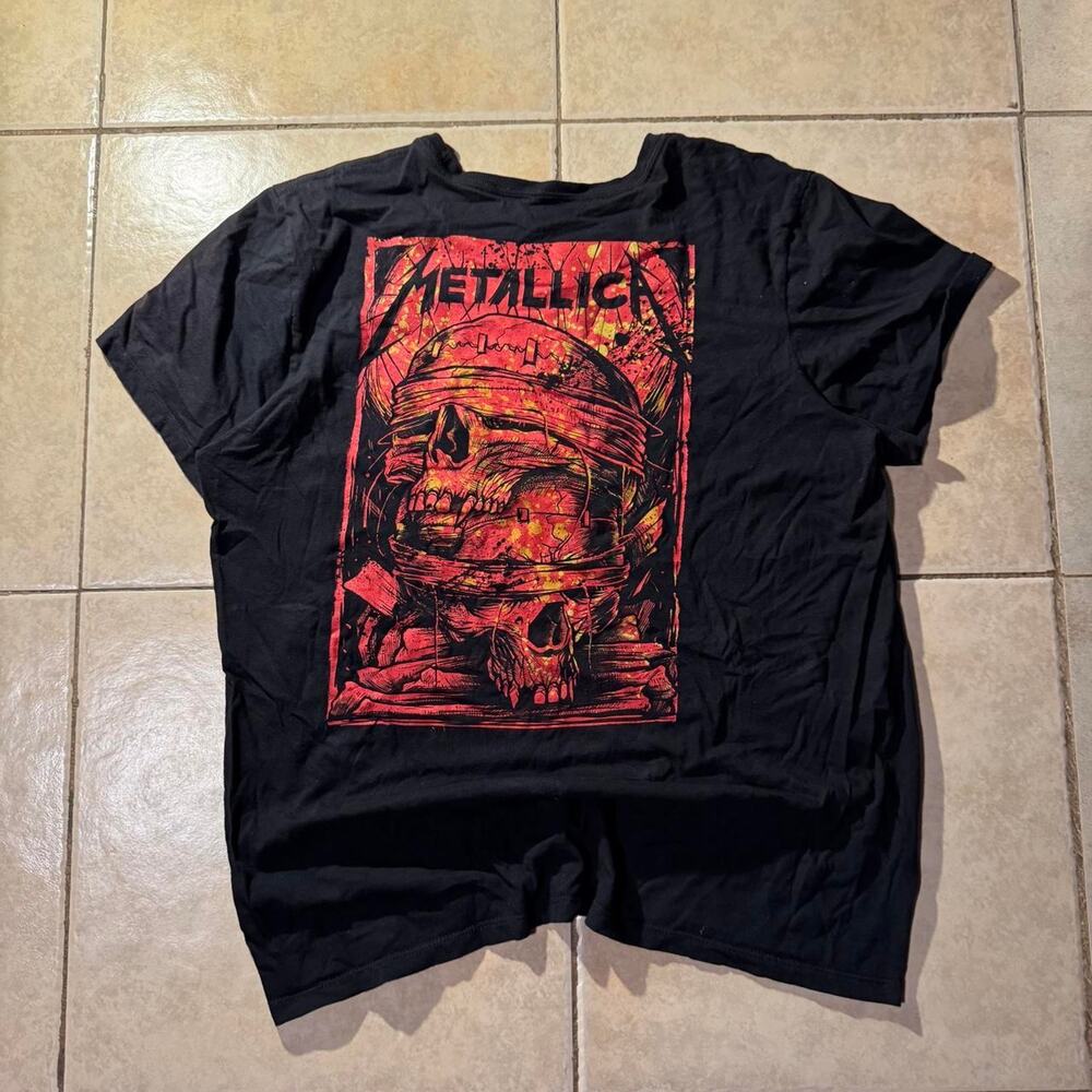 Y2k metallica black cotton t shirt Size 2XL in mens